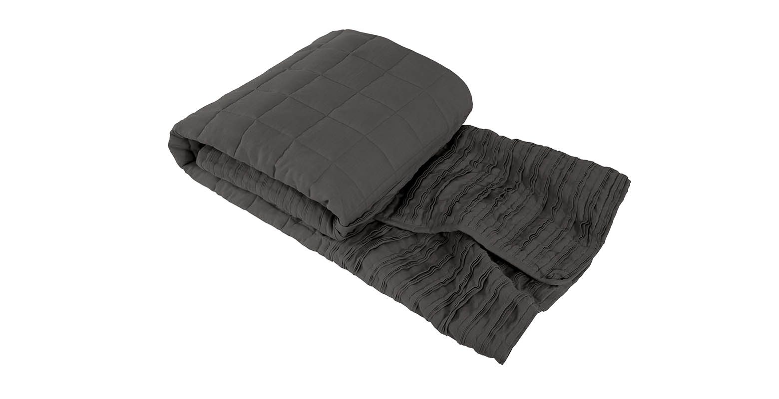 Lazy Linen Throw Charcoal One Size