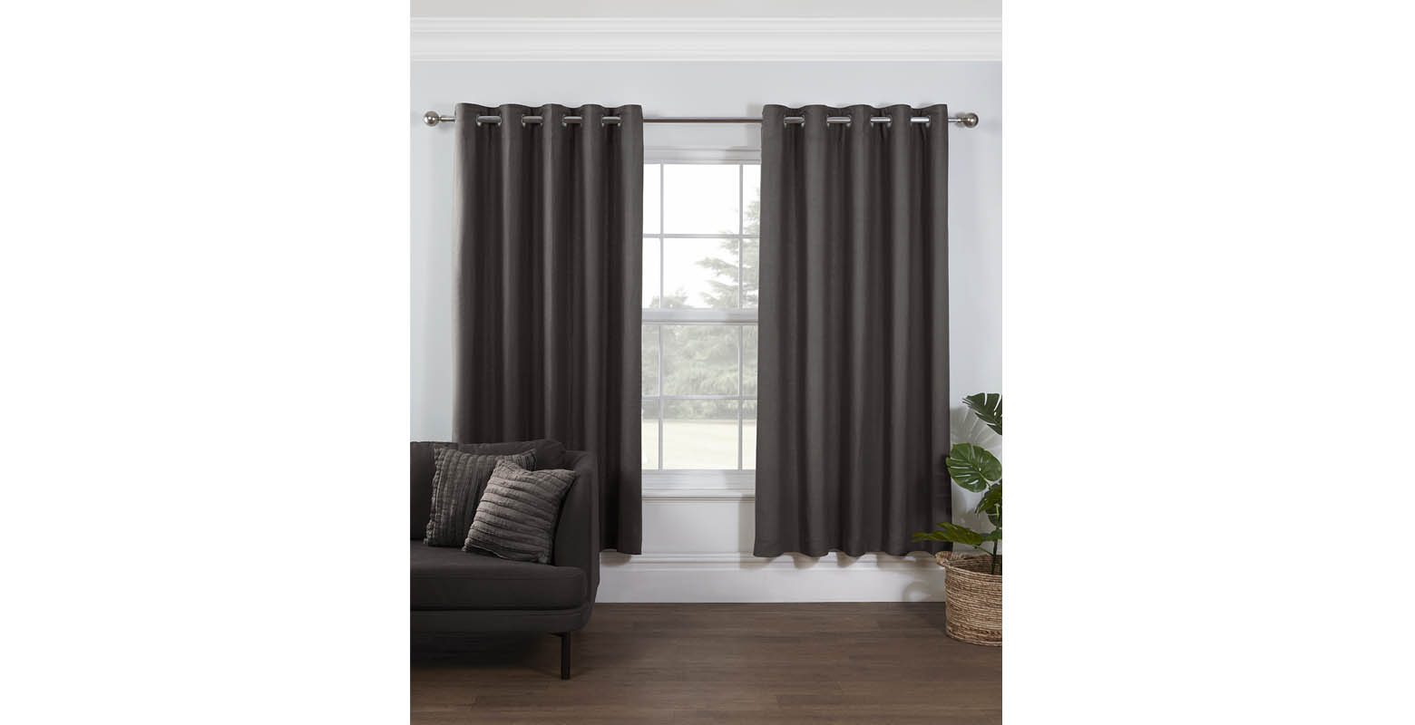 Lazy Linen Curtains Charcoal