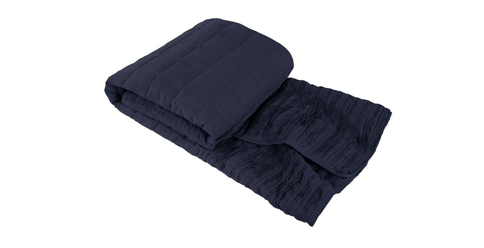Lazy Linen Throw Navy One Size