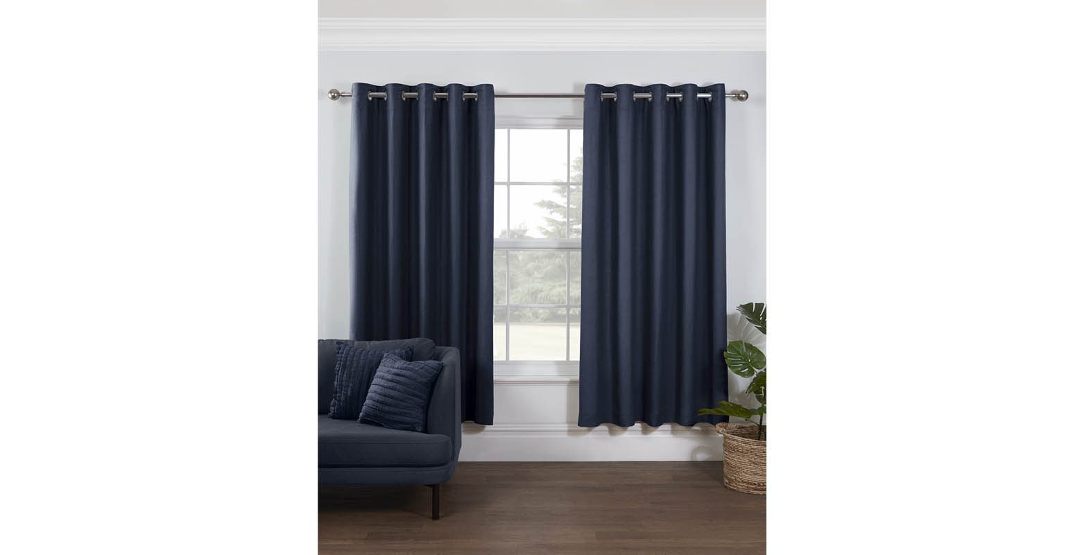 Lazy Linen Curtains Navy
