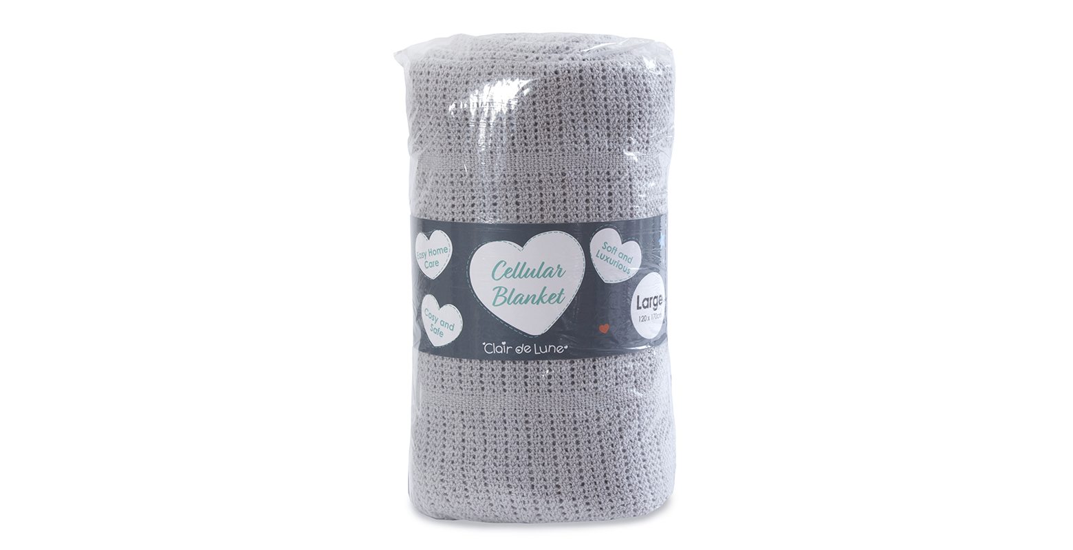 Clair De Lune Cell Blanket Grey Large