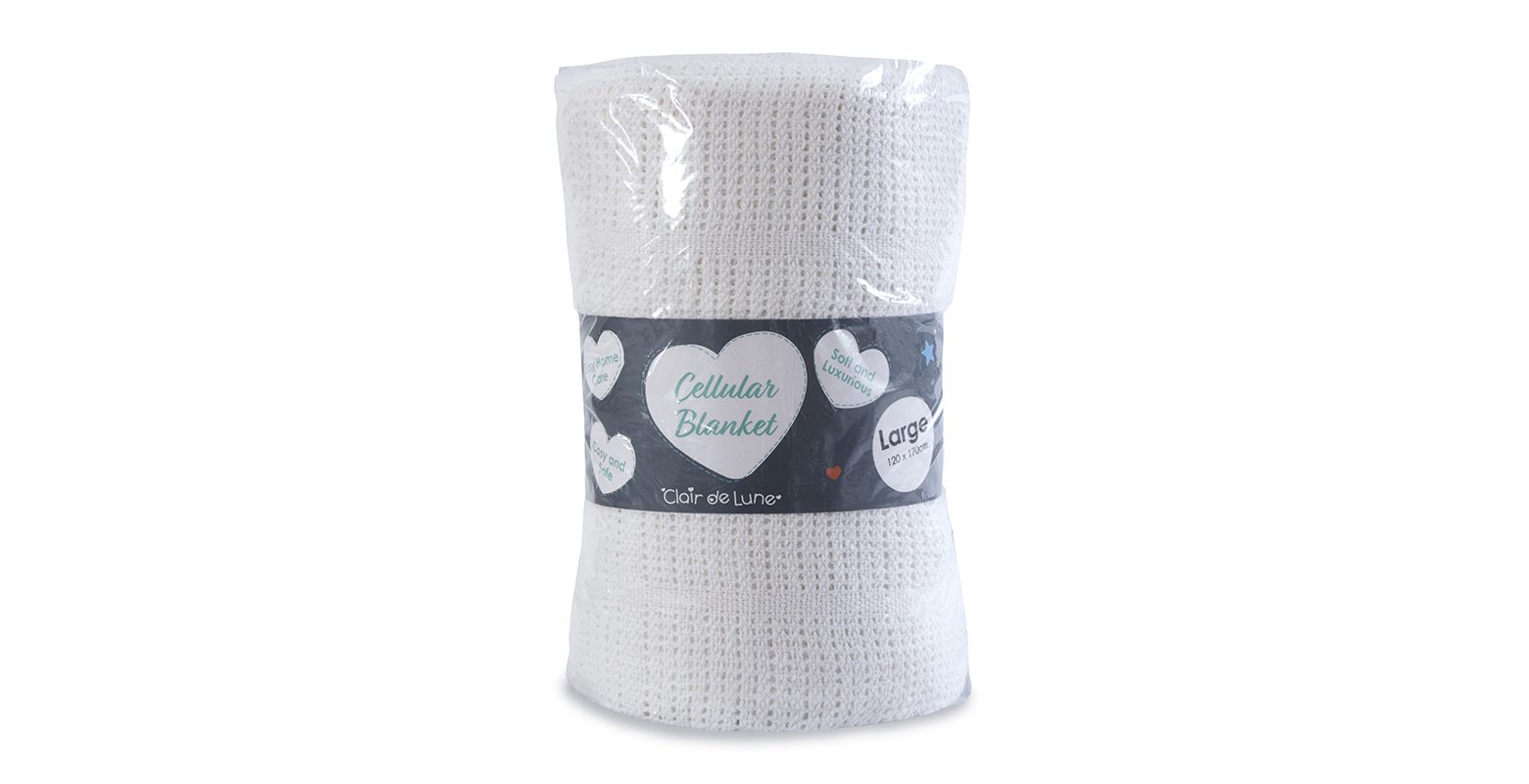 Clair De Lune Cell Blanket White Large