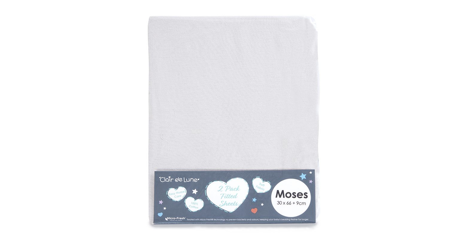Clair De Lune Fitted Sheet Twin Pack Grey Moses