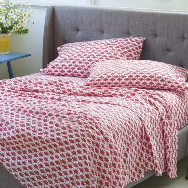Lotus Fitted Sheet Red