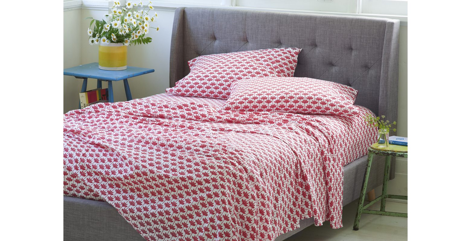 Lotus Fitted Sheet Red
