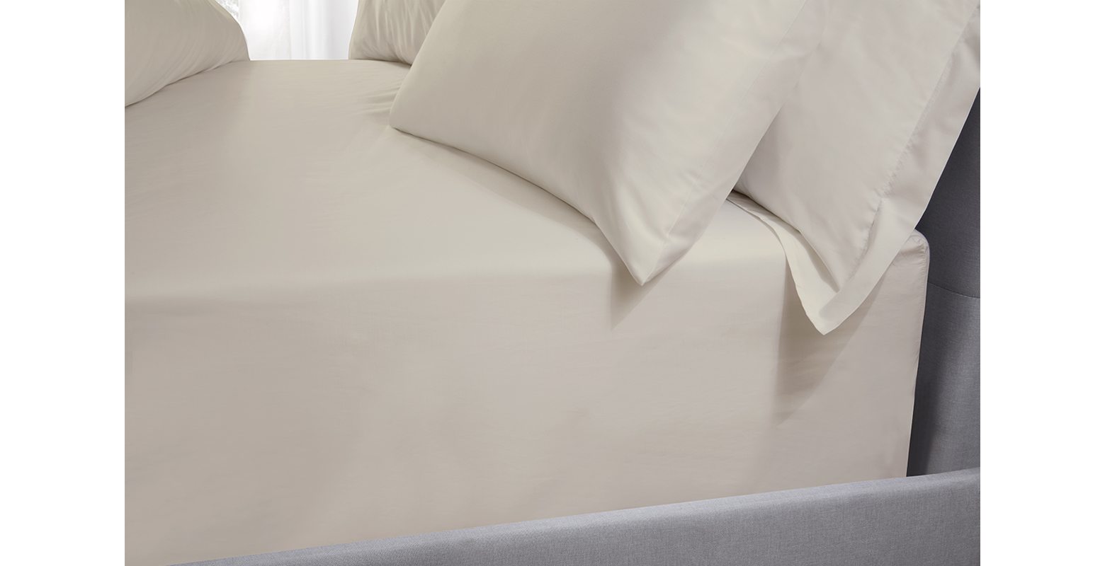 TLC 240TC Fitted Sheet Natural Double