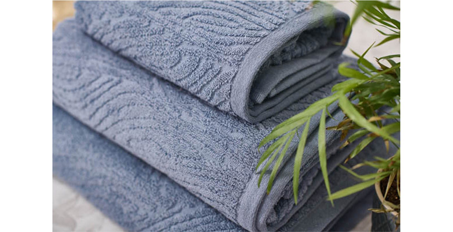 Eco Pure Blue Jacquard Towel
