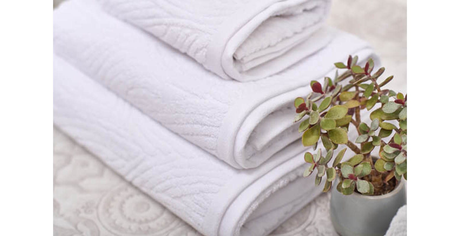 Eco Pure White Jacquard Towel