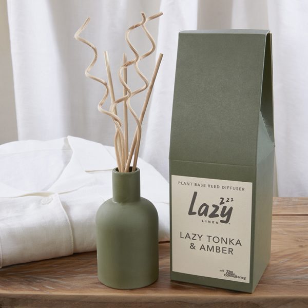 Lazy Linen Tonka & Amber Ceramic Plant Base Reed Diffuser