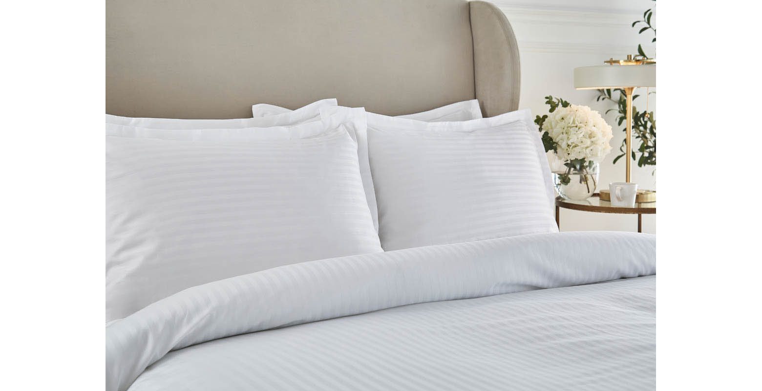 Liddell 100% Egyptian cotton satin stripe Oxford pillowcases