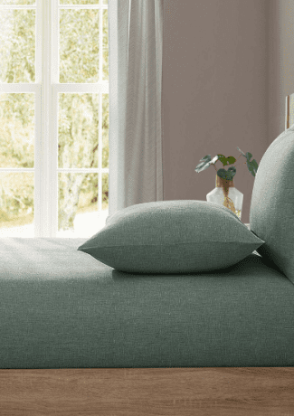Lazy Linen sage coloured cushion